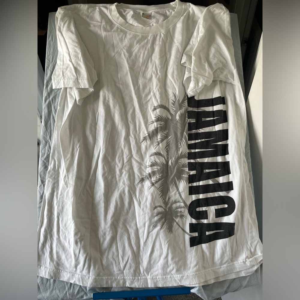 Island Tee Jamaica Shirt Size 3X Palm Tree White Tee Shirt